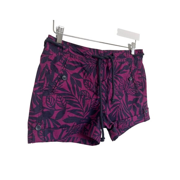 Loft Violet Palm Print Shorts - Picture 3 of 4
